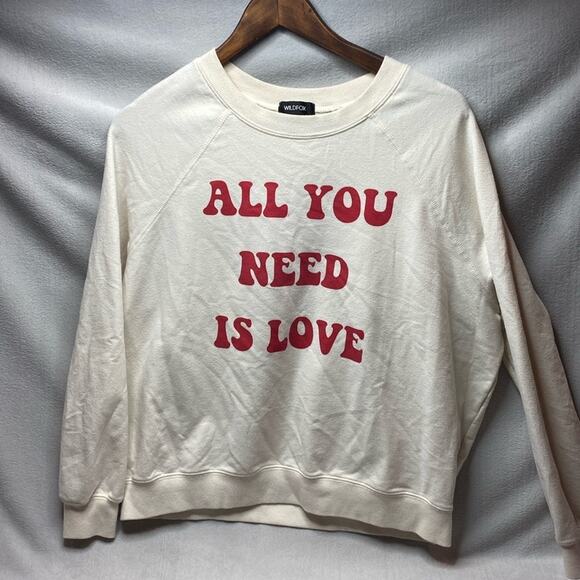 Wildfox "all you need is love" crew neck sweatshirt size medium - Picture 1 of 3